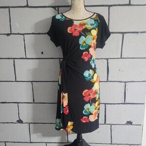 BUNDLE SALE! TIANA B. Floral Black Wrap Dress Size MP